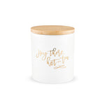 Hey There, Hot-Tea Tea Canister by Pinky Up