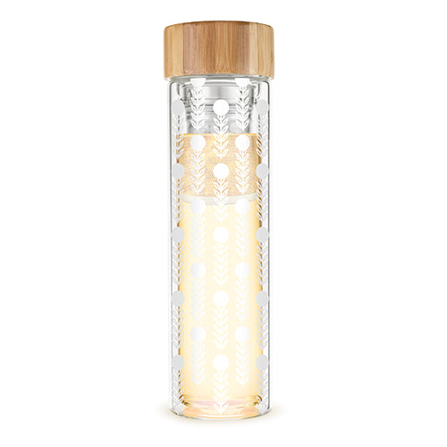 Blair Floral Glass Travel Infuser Mug by Pinky Up