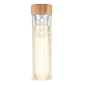 Blair Floral Glass Travel Infuser Mug by Pinky Up