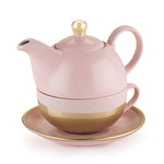 Addison Pink and Gold Tea for One Set by Pinky Up