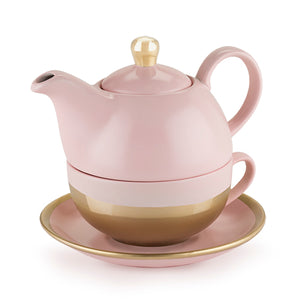 Addison Pink and Gold Tea for One Set by Pinky Up