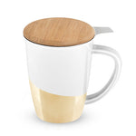 Bailey Gold Dipped Ceramic Tea Mug & Infuser by Pinky Up