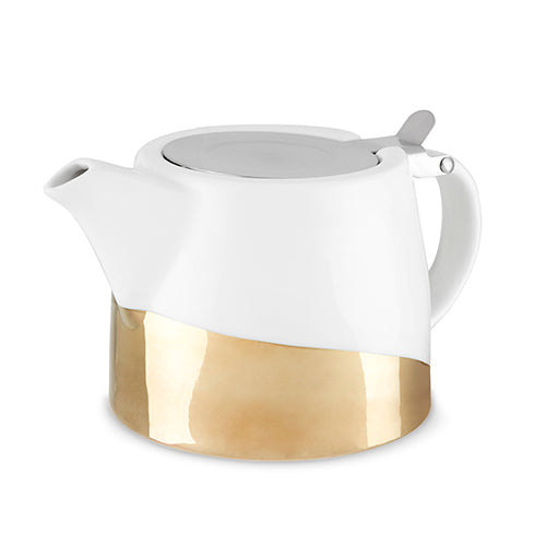 Harper Gold Dipped Ceramic Teapot & Infuser by Pinky Up