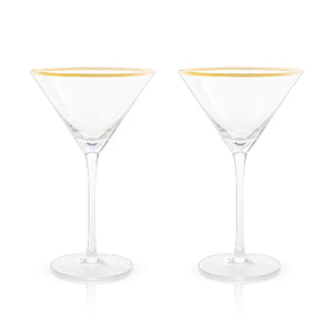 Belmont: Gold & Crystal Martini Glasses (VISKI)