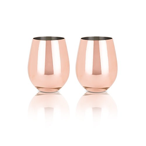 Summit™ Copper Stemless Wine Glasses (VISKI)