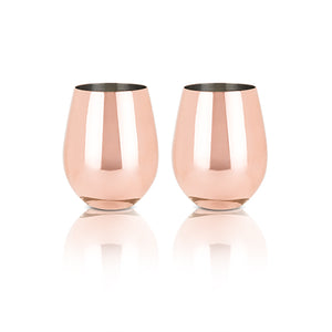 Summit™ Copper Stemless Wine Glasses (VISKI)