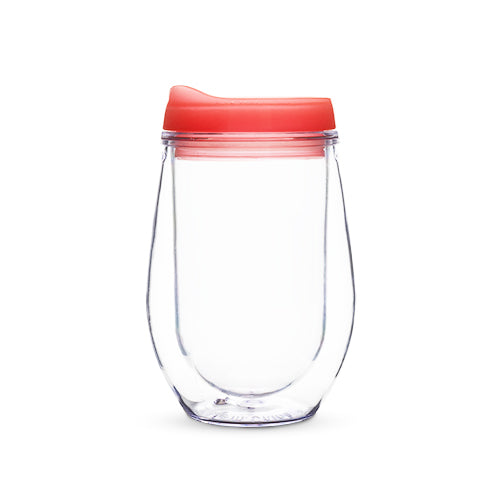 Traveler Double Walled Wine Tumbler in Peach by True