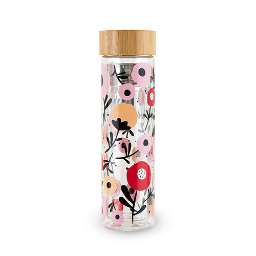 Blair Posy Patterned Glass Travel Infuser Mug by Pinky Up