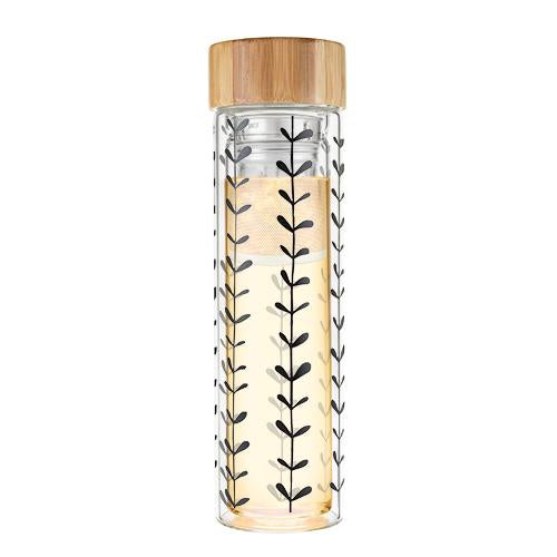 Blair™ Leaf Patterned Glass Travel Infuser Mug by Pinky Up