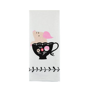 Teacup Pig Tea Towel