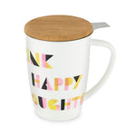 Bailey™ Drink Happy Ceramic Tea Mug & Infuser by Pinky Up