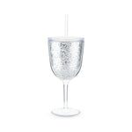 Glitz Silver Double Walled Glitter Wine Glass by Blush