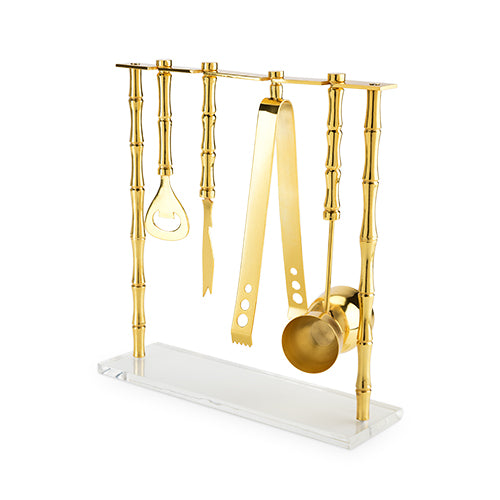 Gold Bamboo Bar Set
