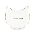 Feline Good: White Cat Tea Tray