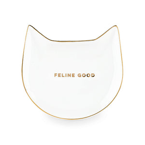 Feline Good: White Cat Tea Tray