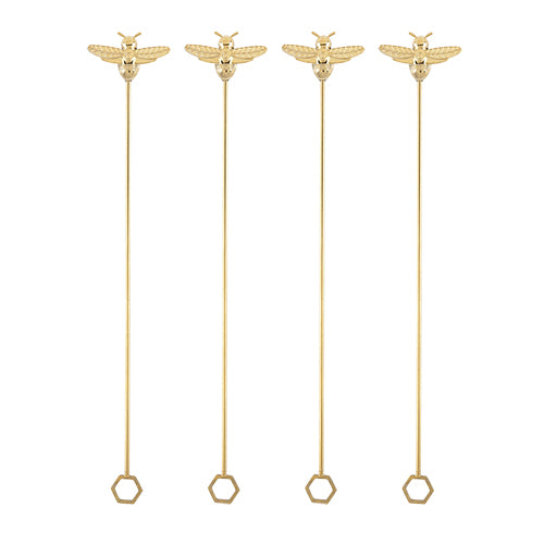 Garden Party: Brass Bee Stir Sticks