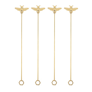 Garden Party: Brass Bee Stir Sticks
