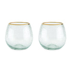 Seaside: Gold Rim Bubble Wine Glass Set