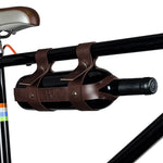 Faux Leather Bicycle Wine Carrier