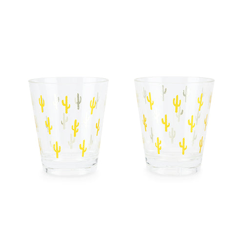 Gold Cactus Acrylic Cups (set of 2)