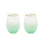 Stemless wine and cocktail Saguaro (green) Set of 2