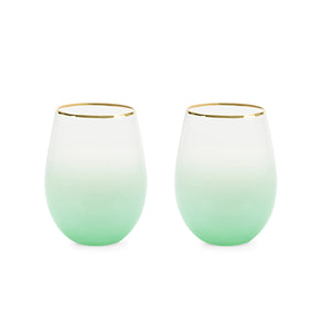 Stemless wine and cocktail Saguaro (green) Set of 2