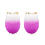 Stemless wine and cocktail Bougainvillea (purple) set of 2