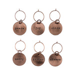 Rustic Holiday: Brushed Copper Wine Charms by Twine
