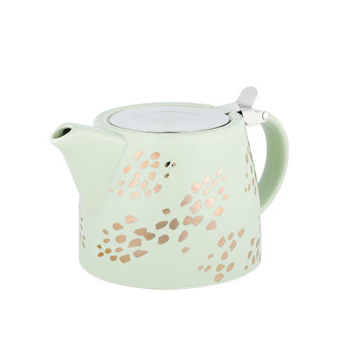 Harper Champagne Dots Ceramic Teapot & Infuser by Pinky Up
