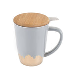 Bailey™ Champagne Brush Ceramic Tea Mug & Infuser
