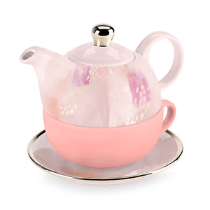 Addison Pink Abstract Tea for One Set