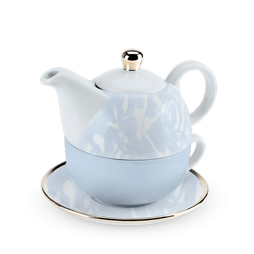 Addison Dusty Blue Floral Tea for One Set