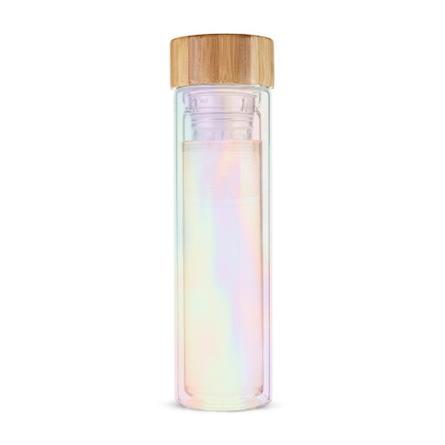 Blair Iridescent Glass Travel Infuser Mug by Pinky Up