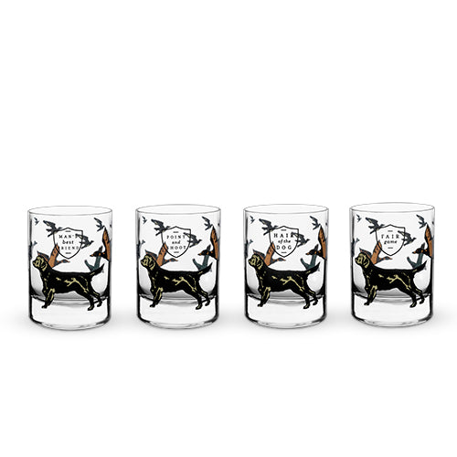 Hunting Dog Whiskey Glass Set by Foster & Rye