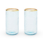 Seaside: Aqua Bubble Glass Tumbler Set by Twine