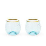 Seaside: Aqua Bubble Stemless Wine Glass Set by Twine
