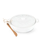 Rustic Farmhouse: Ceramic Brie Baker & Acacia Wood Spreader