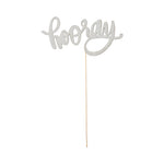 Silver Hooray Paper Cake Topper