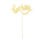 Gold Hooray Paper Cake Topper