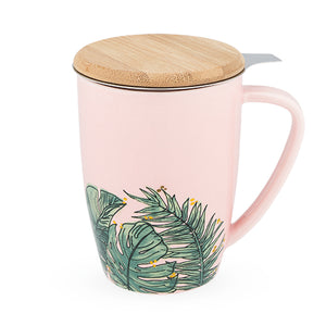 Bailey™ Tropical Ceramic Tea Mug & Infuser by Pinky Up
