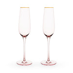 Garden Party: Rose Crystal Champagne Flute Set by Twine
