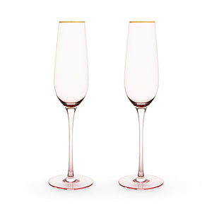Garden Party: Rose Crystal Champagne Flute Set by Twine