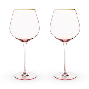 Garden Party: Rose Crystal Red Wine Glass Set by Twine