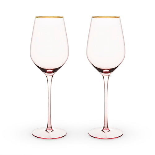 Garden Party: Rose Crystal White Wine Glass Set by Twine