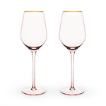 Garden Party: Rose Crystal White Wine Glass Set by Twine