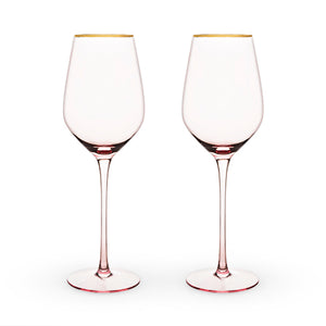 Garden Party: Rose Crystal White Wine Glass Set by Twine