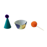 Cupcake Kit Set of 24 Cupcake Holders 12 Pom Pom Cupcake Hat