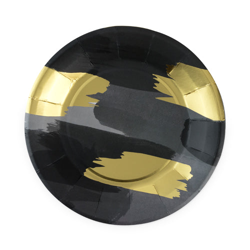 Brushstroke Noir Appetizer Plates