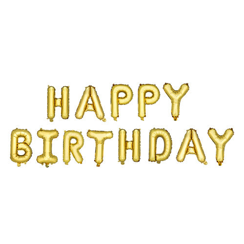 Gold HAPPY BIRTHDAY Mylar Balloon