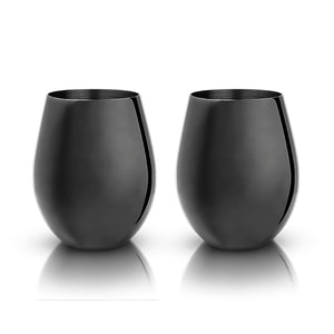 Warren: Gunmetal Black Stemless Wine Glasses (VISKI)